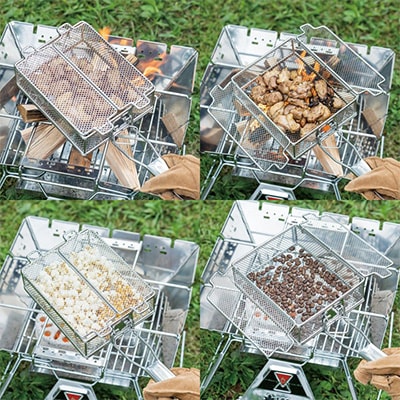 炭火もも焼き器 鶏肉やコーヒー豆、銀杏を煎るなどアウトドアやキャンプで大活躍!　81062150【1664222】