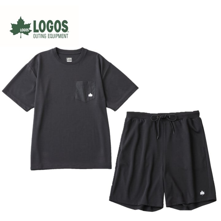 LBL リカバリーウエア 夏用上下セット　Lサイズ　リカバリーショーツ+Tシャツ ブラック【1683621】
