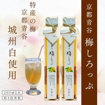 炭酸水や、カクテルで楽しめる梅の味【京青谷の梅しろっぷ】200ml×2本【1431920】