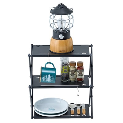 アイアンカスタムラックテーブル アウトドアやキャンプなどで大活躍のカスタムラック!　73591005【1666850】