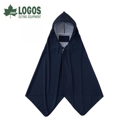 LOGOSクーラーポンチョ ネイビー 暑い夏の野外に最適!吸水速乾でタオルとしても 34205289【1688493】