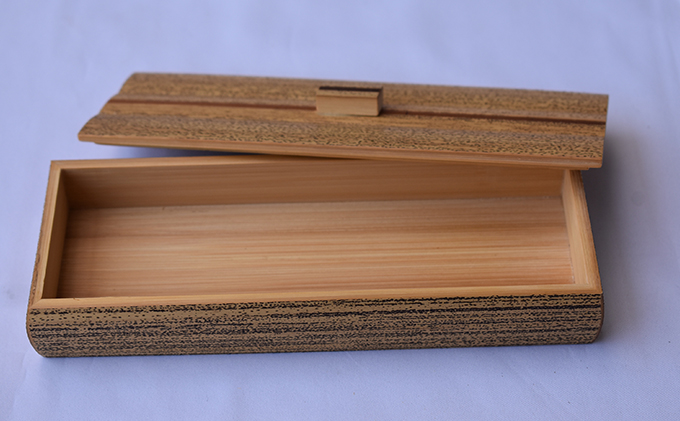 ペンケース 胡麻竹 竹製 21×7.5×高さ5cm 工芸品 雑貨 日用品 文房具 