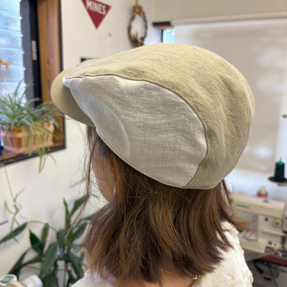 麻素材 ハンチング (Sサイズ(56cm))｜麻 通気性抜群 涼しい帽子 キャップ カジュアルファッション おしゃれ帽子 [1630]