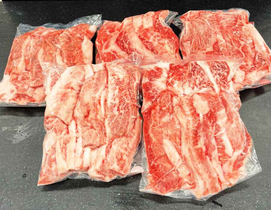 国産牛特選カルビ1kg(200g×5パック)＆牛塩タン味付1kg(200g×5パック)焼肉用自家製タレ付 [0993]