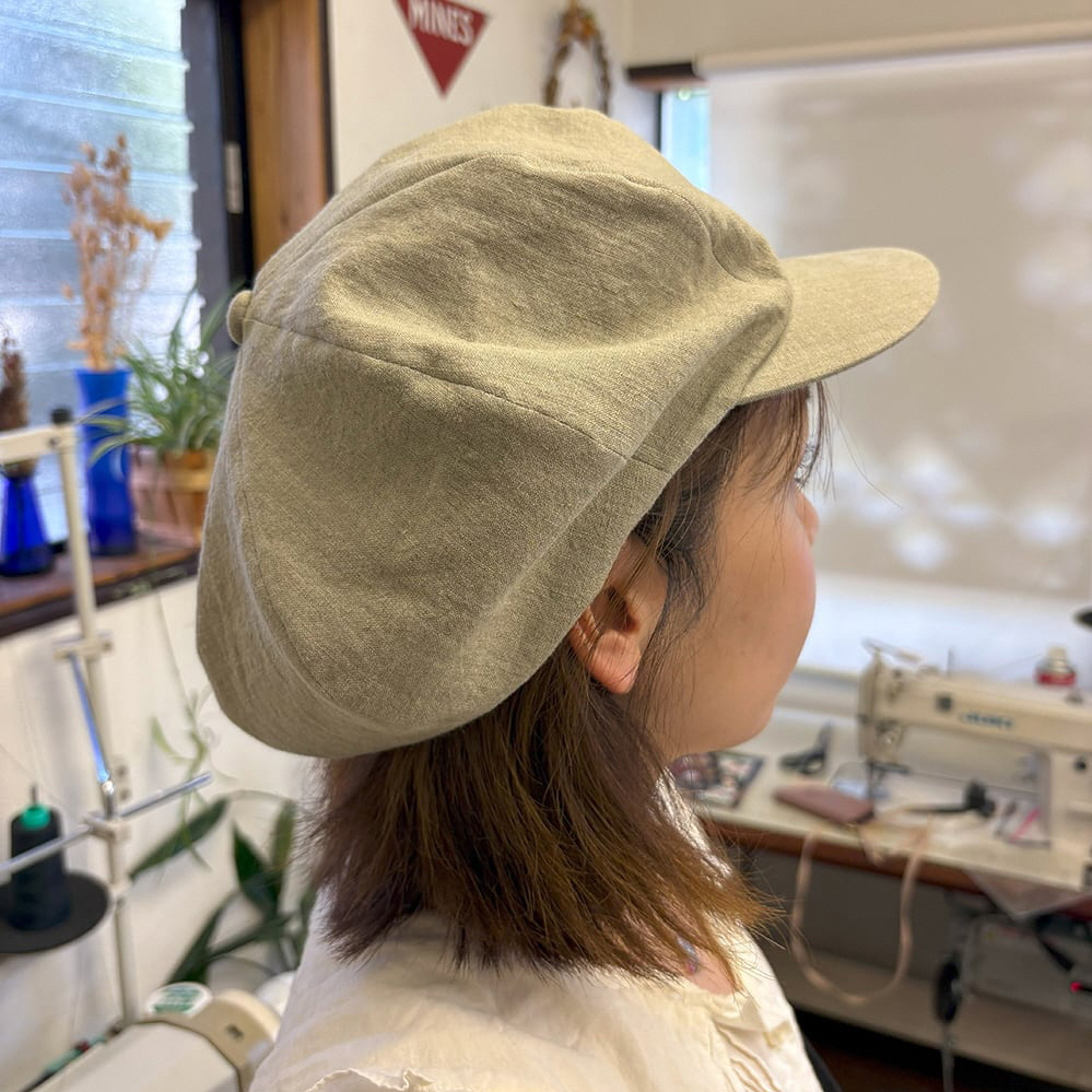 麻素材 キャスケット(Sサイズ(56cm))｜麻 通気性抜群 涼しい帽子 キャップ カジュアルファッション おしゃれ帽子 [1638]