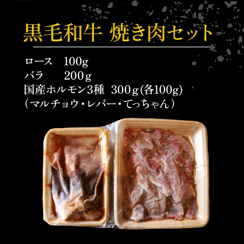 【A4~A5ランク黒毛和牛の3種類焼肉セット】 計600g ロース バラ 国産ホルモン マルチョウ レバー てっちゃん たれ漬け 焼肉 A4ランク A5ランク 黒毛和牛 牛肉 和牛 牛 肉 お肉 おにく 国産 特製 タレ たれ 冷凍 小分け お弁当 おかず 夕ご飯 家庭 家庭用 惣菜 お惣菜 料理 調理 人気 おすすめ ふるさと納税 京都 八幡 八幡市 老舗 丸中精肉店 牛宗まるなか