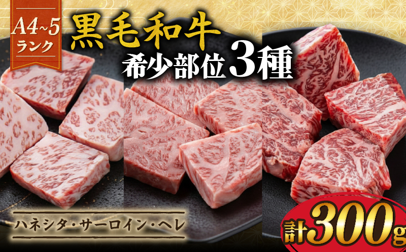 [A4~A5ランク黒毛和牛の希少部位] 3種類 セット 計300g ハネシタ サーロイン ヘレ たれ漬け 焼肉 A4ランク A5ランク 黒毛和牛 牛肉 和牛 牛 肉 お肉 おにく 国産 特製 タレ たれ 冷凍 小分け お弁当 おかず 夕ご飯 家庭 家庭用 惣菜 お惣菜 料理 調理 人気 おすすめ ふるさと納税 京都 八幡 八幡市 老舗 丸中精肉店 牛宗まるなか お正月 年末 年始 新年