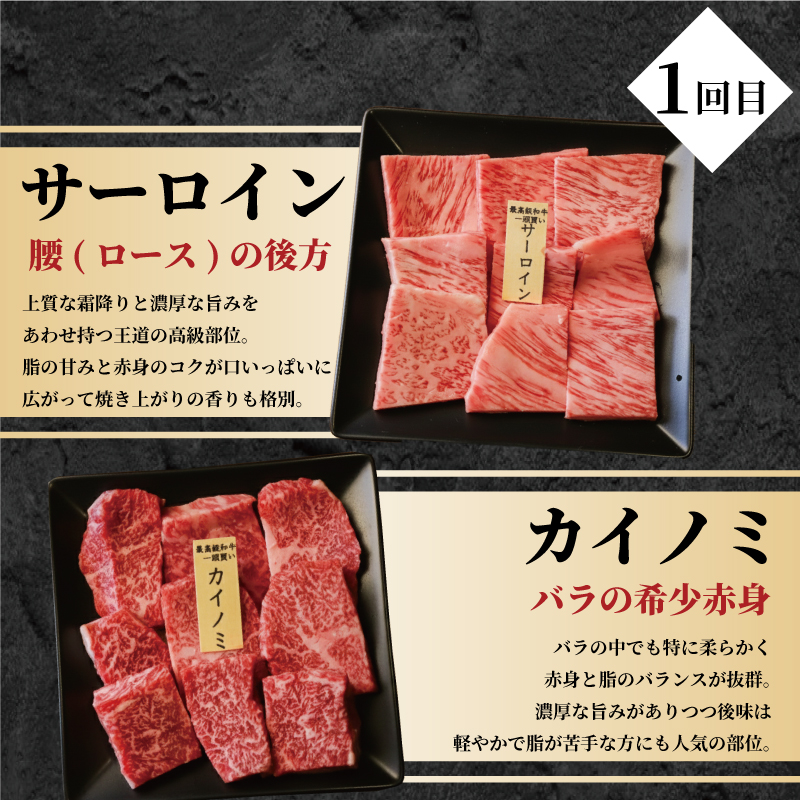 A5ランク黒毛和牛 3回定期便 希少部位 計6種類 500gずつ×3回 （サーロイン カイノミ ハネシタ マルシン ミスジ ウチヒラ ） 和牛 焼肉 肉 お肉 人気 おすすめ ふるさと納税 京都 八幡 老舗 丸中精肉店 牛宗まるなか