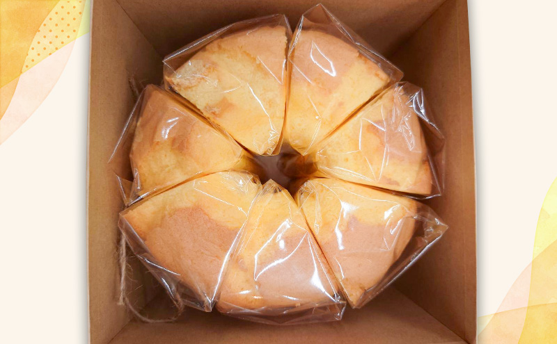 米粉のしっとりふわふわシフォンケーキ（7カット）【ケーキ お菓子 スイーツ 食べ物 冷凍】