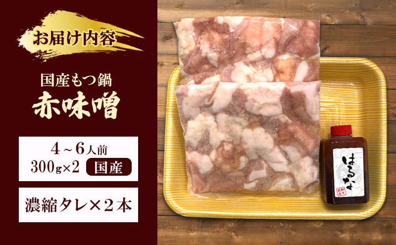 国産もつ鍋 赤味噌４～6人前　300g×2 | 牛肉  国産牛 牛ホルモン モツ 鍋 冷凍 京都