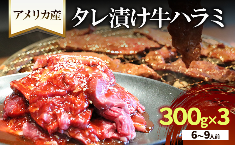 アメリカ産タレ漬け牛ハラミ　6～9人前 300g×3 牛肉 焼肉 焼き肉 アウトドア BBQ