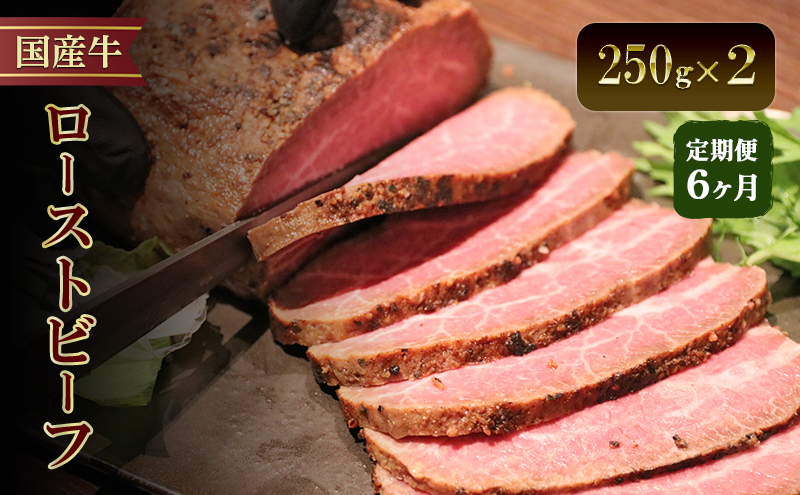 【6か月定期便】国産牛ローストビーフ　250g×2 | 牛肉 国産牛 オードブル 冷凍 惣菜 おかず 京都