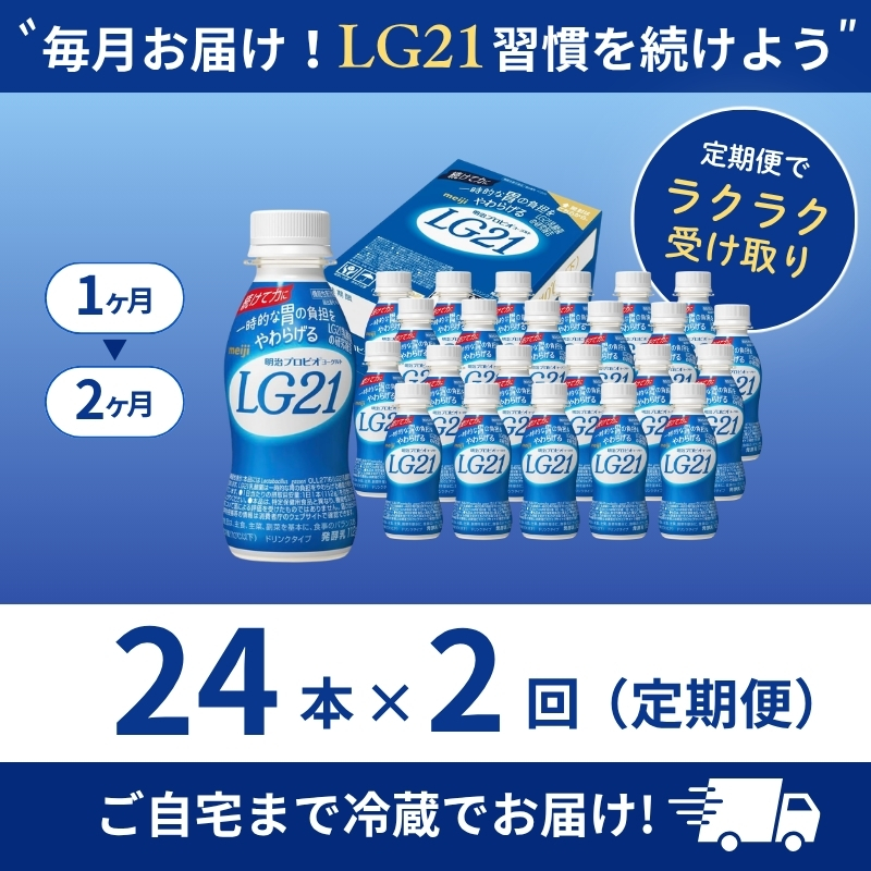 【定期便2ヶ月】明治プロビオヨーグルトLG21ドリンクタイプ 24本入り LG21 乳酸菌 機能性表示食品 定期便 2回 ドリンクタイプ 健康 習慣 胃の負担に