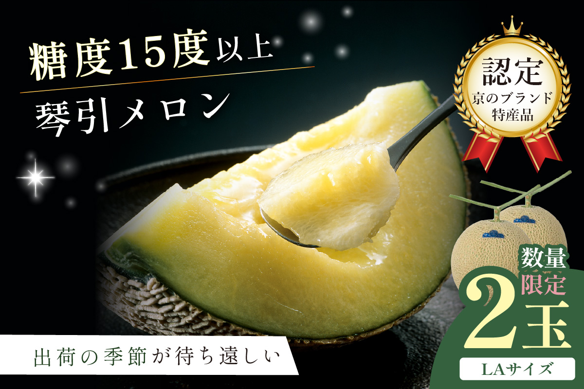 【先行予約／数量限定500】京のブランド産品 京たんごメロン 琴引メロン LAサイズ 2玉（2026年6月下旬～発送）