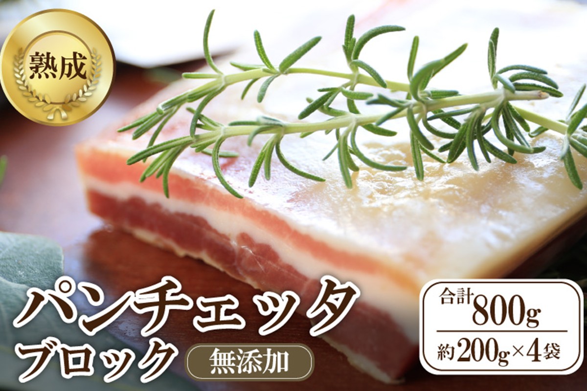 パンチェッタブロック（豚バラ肉の塩漬け）　約200g×4袋 ふるさと納税 豚肉 塩漬け ふるさと納税 ベーコン ふるさと納税 パンチェッタ 豚バラ 塩漬け スペイン料理