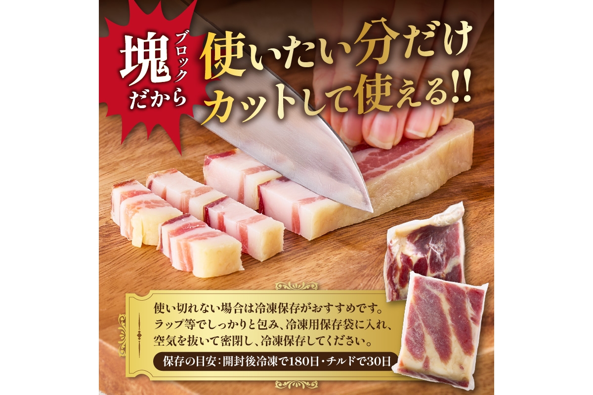 パンチェッタブロック（豚バラ肉の塩漬け）　約200g×4袋 ふるさと納税 豚肉 塩漬け ふるさと納税 ベーコン ふるさと納税 パンチェッタ 豚バラ 塩漬け スペイン料理