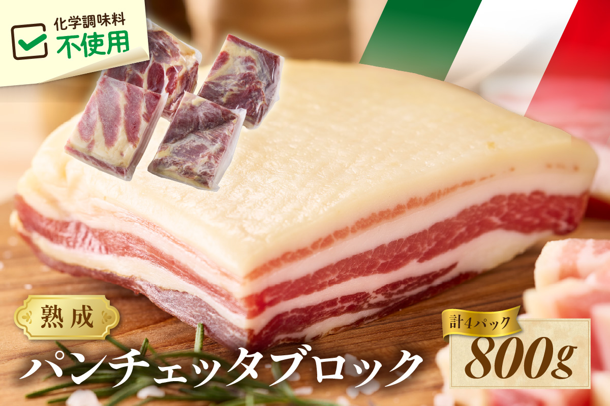 パンチェッタブロック（豚バラ肉の塩漬け）　約200g×4袋 ふるさと納税 豚肉 塩漬け ふるさと納税 ベーコン ふるさと納税 パンチェッタ 豚バラ 塩漬け スペイン料理