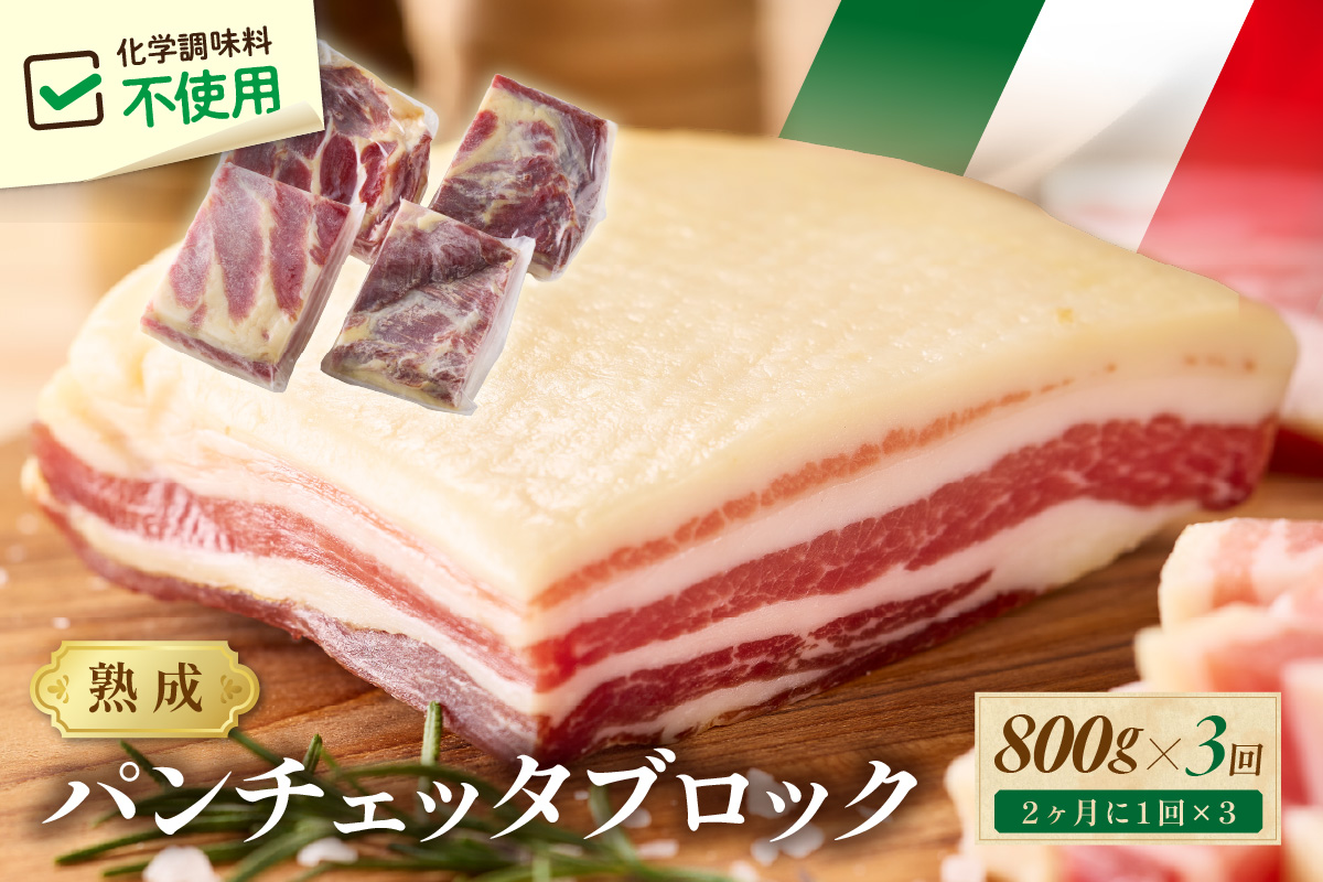 【定期便 隔月×3回】パンチェッタブロック（豚バラ肉の塩漬け）　約200g×4袋 ふるさと納税 豚肉 塩漬け ふるさと納税 ベーコン ふるさと納税 パンチェッタ 豚バラ 塩漬け スペイン料理