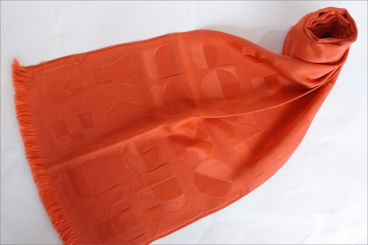 頑張る人へのエール　シルク・ストール（オレンジ）