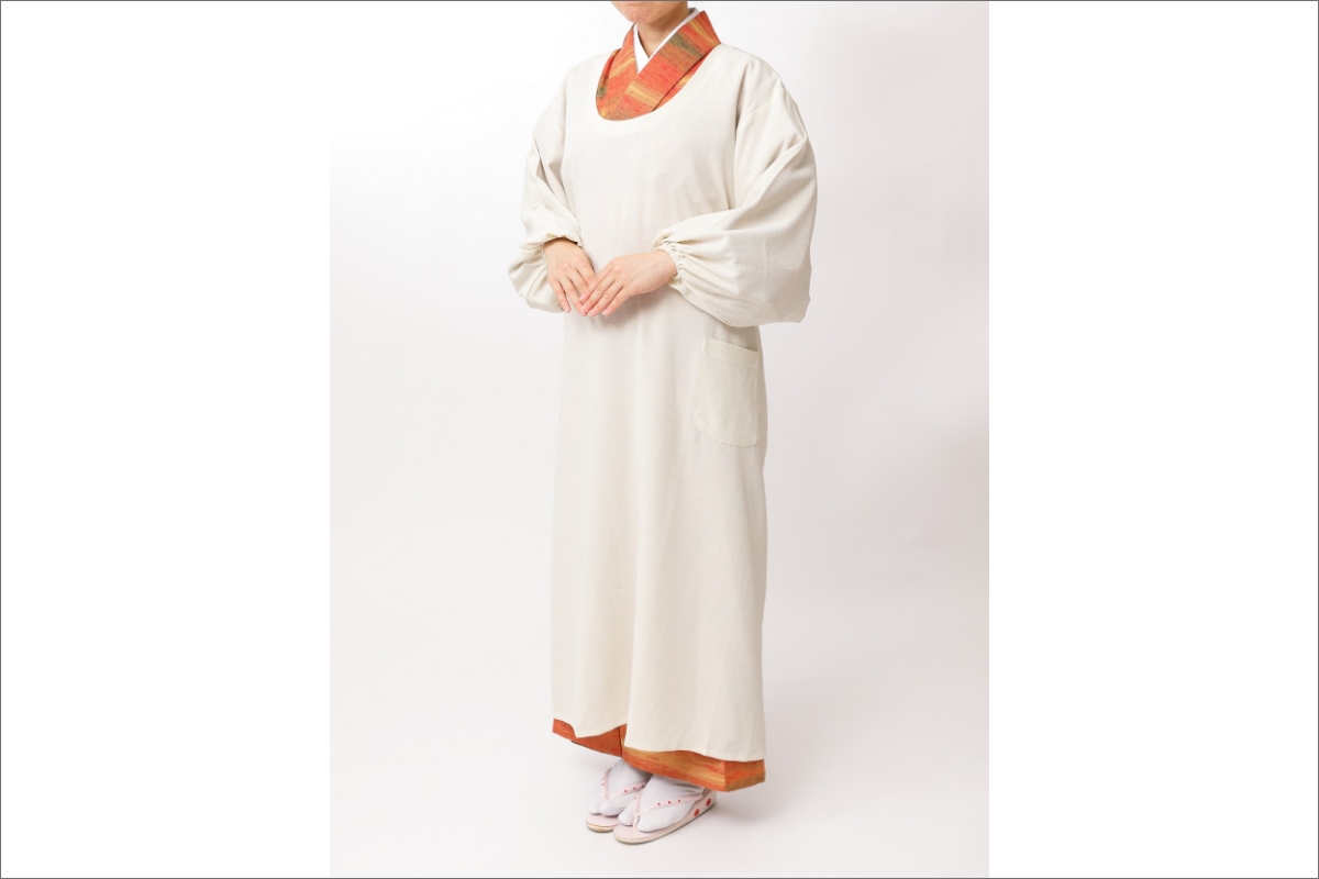 丹後ちりめん・割ぽう着　色（アイボリー）