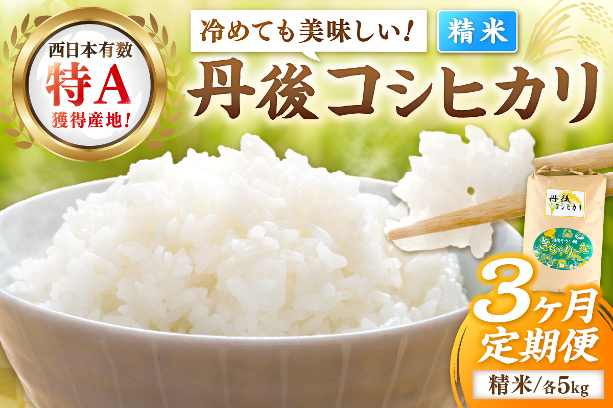 【3ヶ月定期便】直売所直送「令和7年産　京丹後市産　コシヒカリ」　精米5kg こめ ふるさと納税 コシヒカリ 精米 米 精米 白米 2025 年 京都産