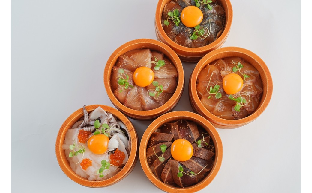 京都丹後の夕日漬け丼のもと　5種（伊根産まぐろ・伊根産ぶり・伊根産鯛・京さわら・いか 各150g） 魚介 漬丼 どんぶり 丼のもと ふるさと納税 丼