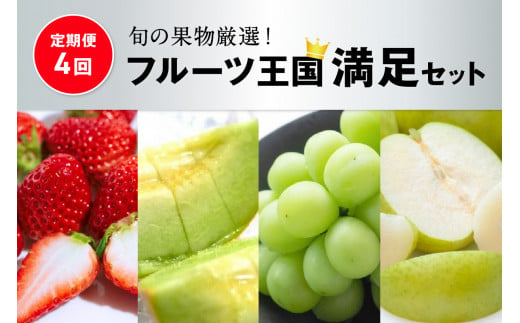 【先行予約／フルーツ定期便4回】旬の果物厳選！京丹後フルーツ王国満足セット（完熟イチゴ・メロン・完熟ブドウ＆シャインマスカット食べ比べ・二十世紀梨）（2027年2月中旬～発送）