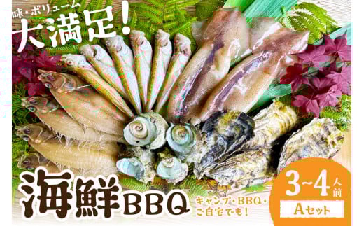 【先行予約】大満足！京丹後・海鮮BBQ　Aセット　5種20品（3～4人前）（2026年4月中旬～発送）