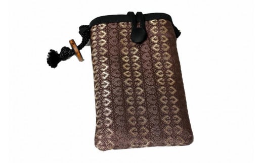 スマホポーチ（茶色柄）