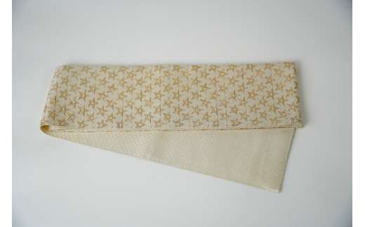 半幅帯　星空（白）*リバーシブル幅約15.2cm×長さ約420cm