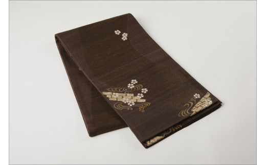 丹後の藤布　袋帯「天の川」　茶