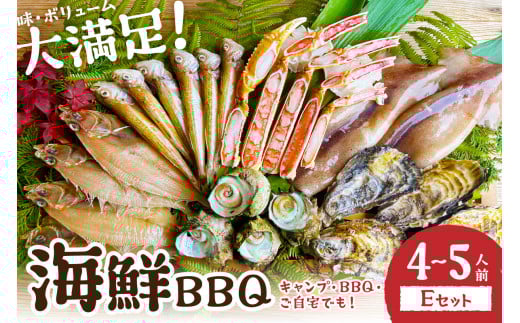 【先行予約】大満足！京丹後・海鮮BBQ　Eセット　豪華盛り合わせ　生ズワイガニ　付　6種21品（4～5人前）（2026年4月中旬～発送）