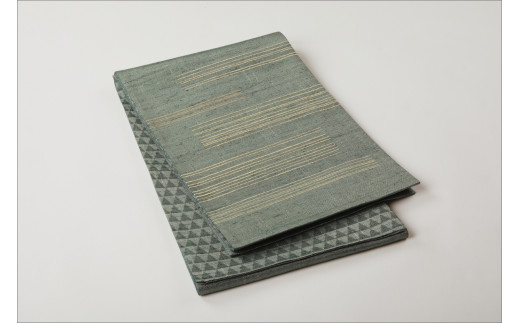 丹後の藤布　京袋帯「古代藤糸段文」　濃い青