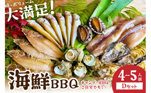 【先行予約】大満足！京丹後・海鮮BBQ　Dセット　贅沢アワビ付　6種22品（4～5人前）（2026年4月中旬～発送）