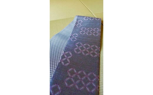 丹後帯 半幅帯「七宝」（グレー）