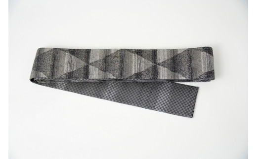 角帯　大ウロコ文（グレー）*リバーシブル幅約10.2cm×長さ約420cm
