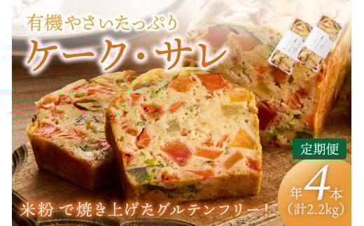 定期便2本入り（年2回夏冬）有機野菜たっぷりケーク・サレ 簡易包装