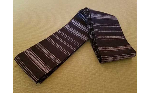 丹後の藤布 角帯「藤糸あそび（墨黒）」