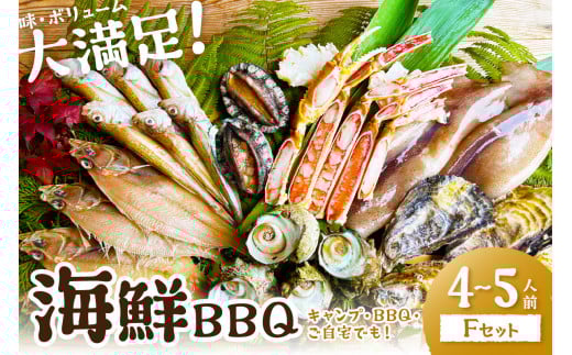 【先行予約】大満足！京丹後・海鮮BBQ　Fセット　豪華盛り合わせ　生ズワイガニ　アワビ付　7種23品（4～5人前）（2026年4月中旬～発送）