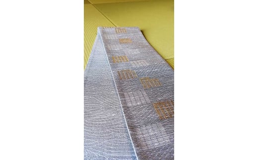 丹後帯 半幅帯「源氏香」（グレー）