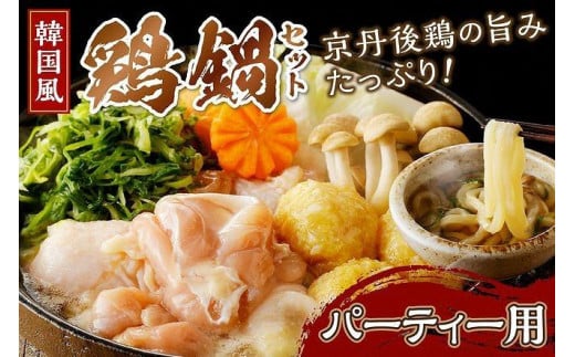 京都・京丹後の若鶏と九条ネギの韓国風鶏鍋セット（パーティー用セット）