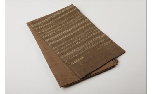 丹後の藤布　京袋帯「藤糸あそび」　茶