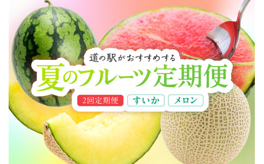 【先行予約】道の駅がおすすめする夏のフルーツ定期便～すいか・メロン～
