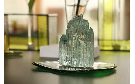 お香立て・透明「PEACE・願い」