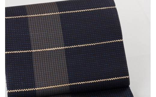 丹後の藤布　八寸名古屋帯　「夏一文字」（濃紺）全通/名古屋仕立て（総カガリ）