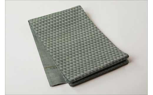 丹後の藤布　京袋帯「古代藤糸段文」　濃い青