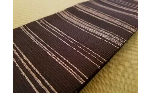 丹後の藤布 角帯「藤糸あそび（墨黒）」