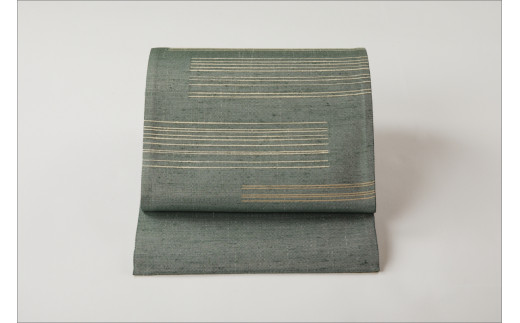 丹後の藤布　京袋帯「古代藤糸段文」　濃い青