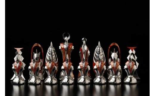 匠チェス（2-King 朱1体）殿（前面:龍、背面:鳳凰と松）