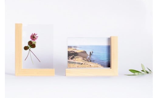 【ふるさと納税/職人手作り】縦横兼用で便利　おしゃれな無垢の木のフォトフレーム L版